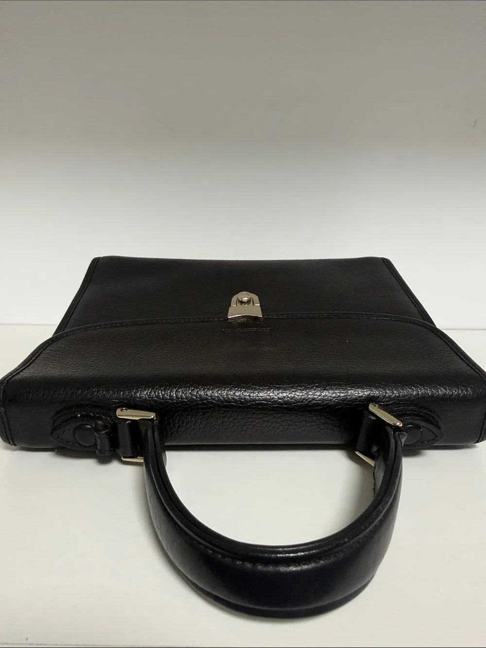Burberry Black Pebbled Leather Top-Handle Satchel
